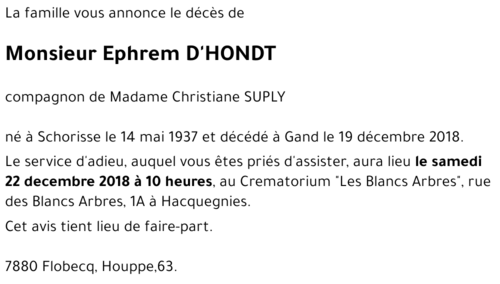 Ephrem D'HONDT