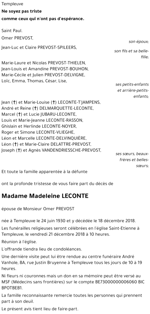 Madeleine LECONTE