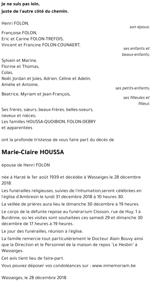 Marie-Claire HOUSSA