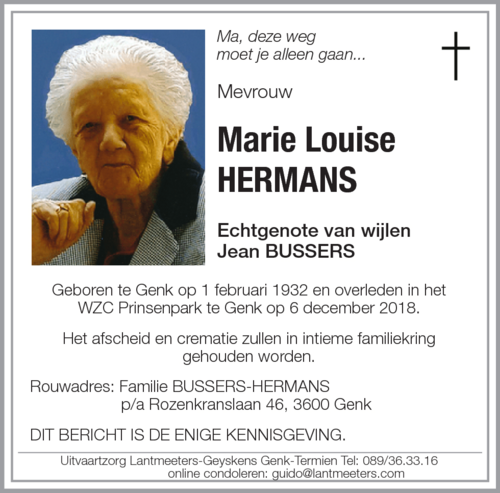 Marie Louise HERMANS