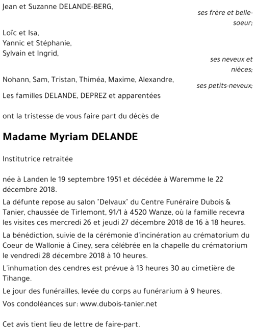 Myriam DELANDE