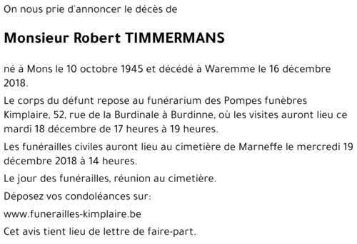 Robert TIMMERMANS