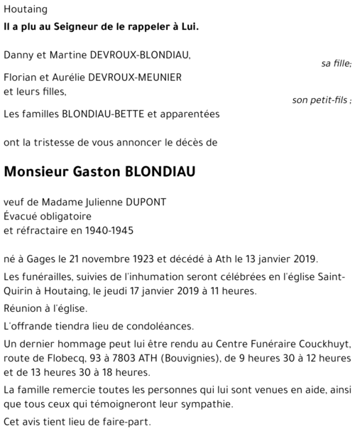 Gaston BLONDIAU