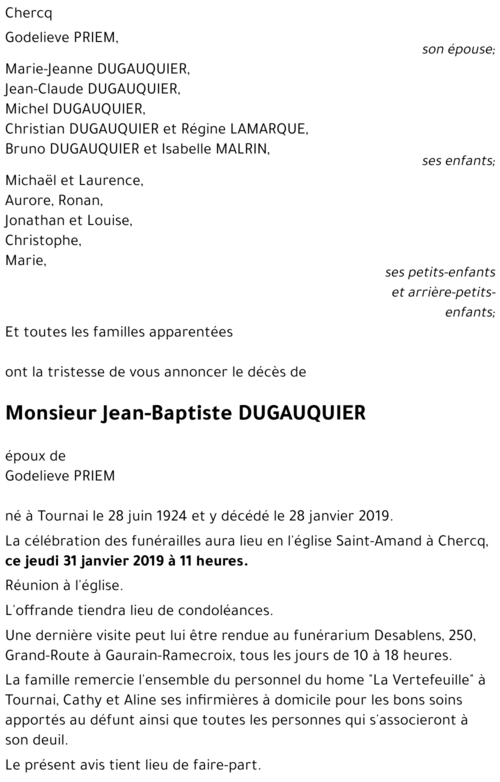 Jean-Baptiste DUGAUQUIER