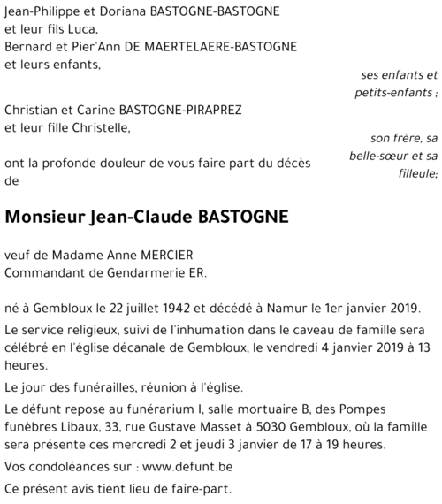 Jean-Claude BASTOGNE