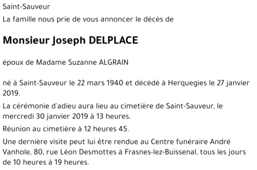Joseph DELPLACE