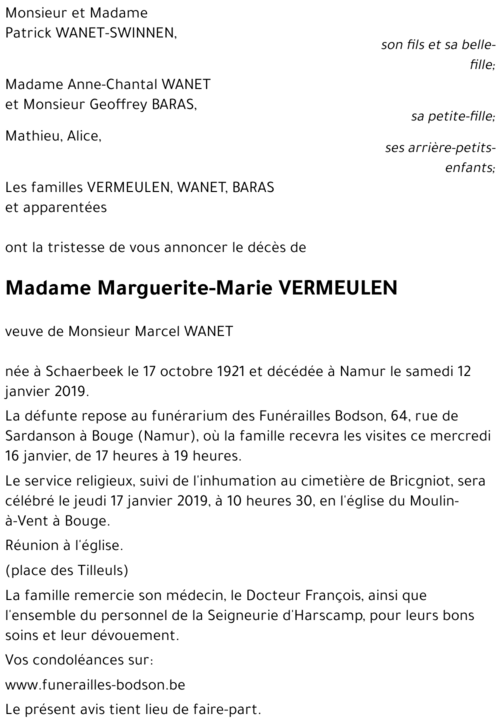 Marguerite-Marie VERMEULEN