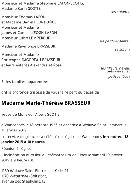 Marie-Thérèse BRASSEUR