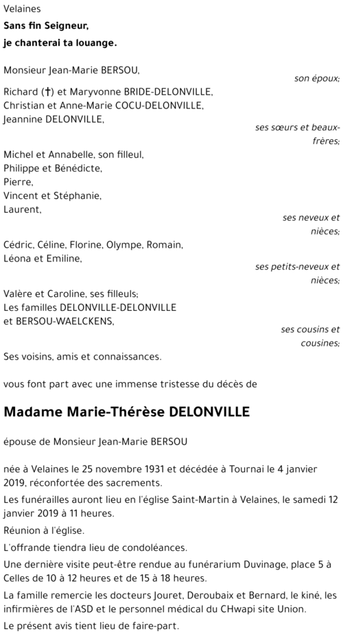 Marie-Thérèse DELONVILLE