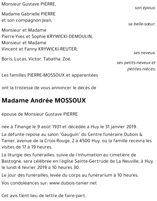 Andrée MOSSOUX