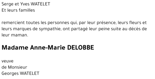 Anne-Marie DELOBBE