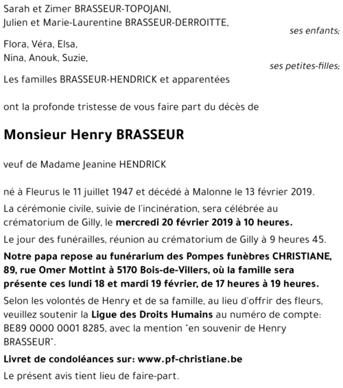 Henry BRASSEUR