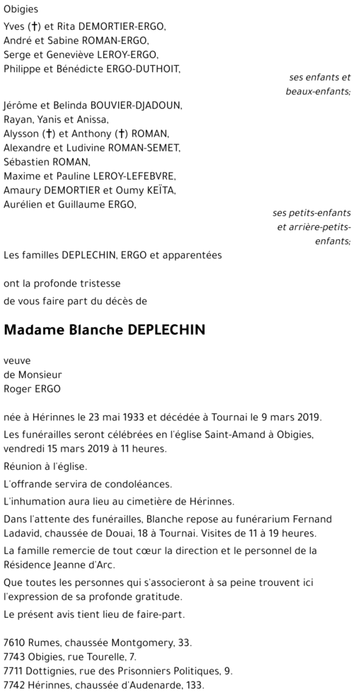 Blanche DEPLECHIN