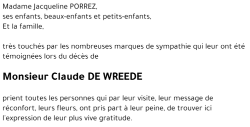 Claude DE WREEDE