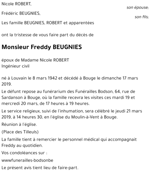 Freddy BEUGNIES
