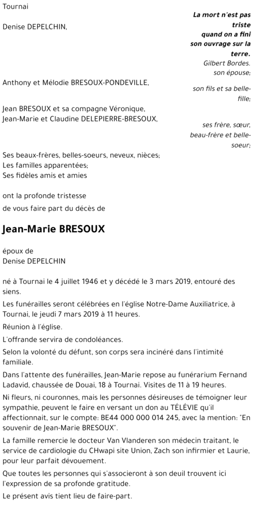 Jean-Marie BRESOUX