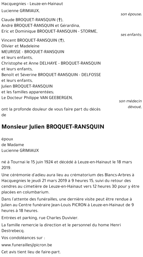 Julien BROQUET - RANSQUIN