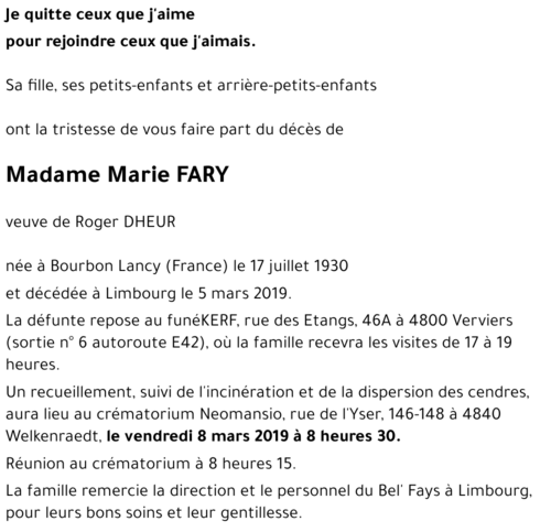 Marie FARY