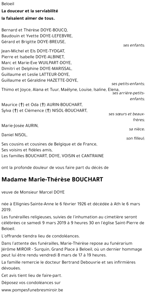 Marie-Thérèse BOUCHART