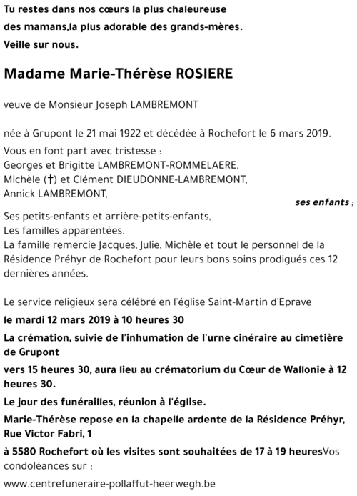 Marie-Thérèse ROSIERE