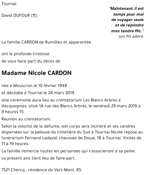 Nicole CARDON