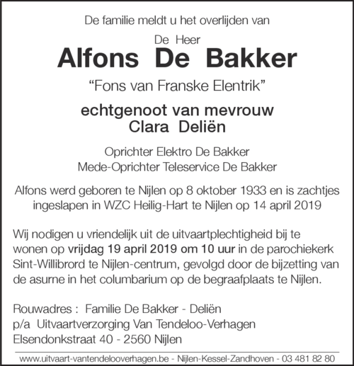 Alfons De Bakker