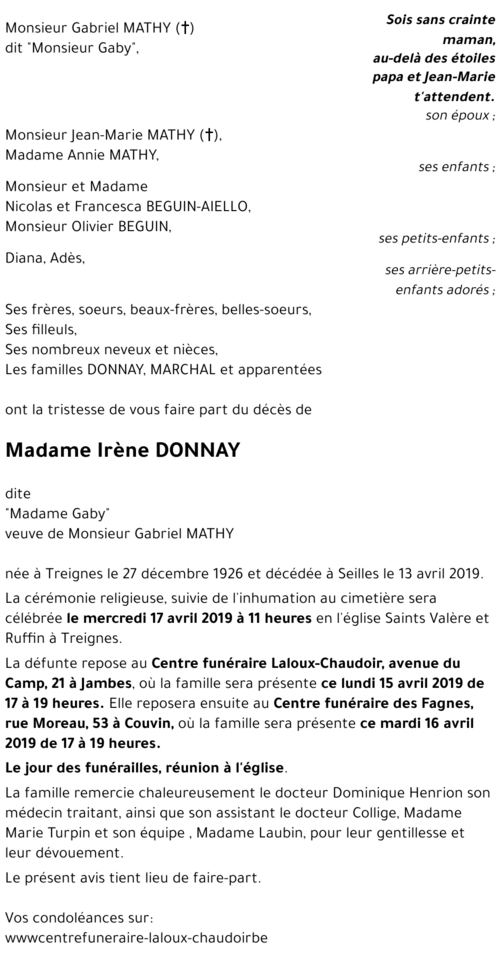 Irène DONNAY