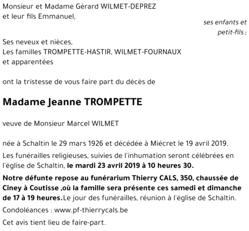 Jeanne TROMPETTE