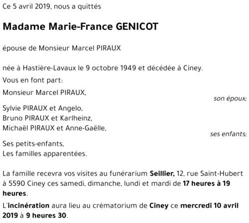 Marie-France GENICOT
