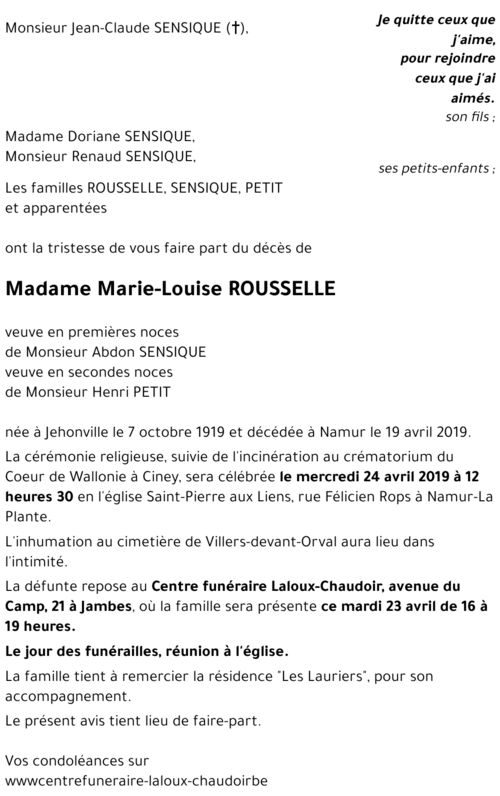 Marie-Louise ROUSSELLE