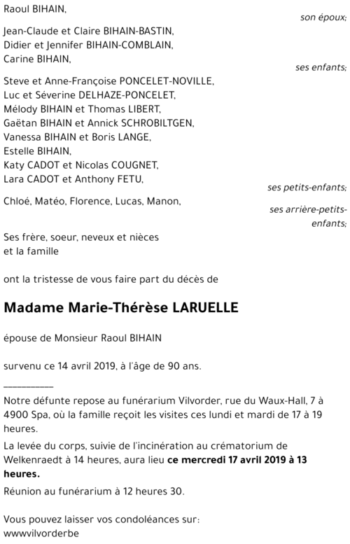Marie-Thérèse LARUELLE