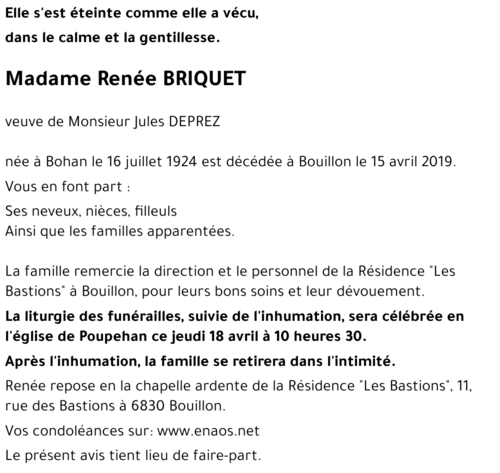 Renée BRIQUET