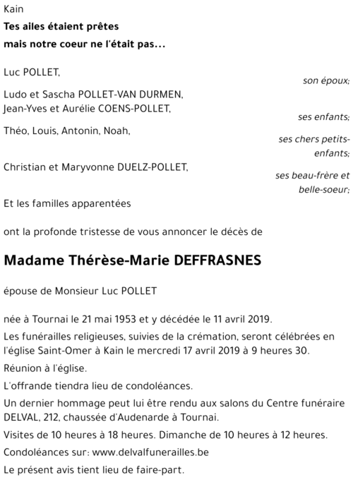 Thérèse-Marie DEFFRASNES