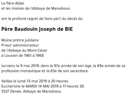 Baudouin Joseph de BIE