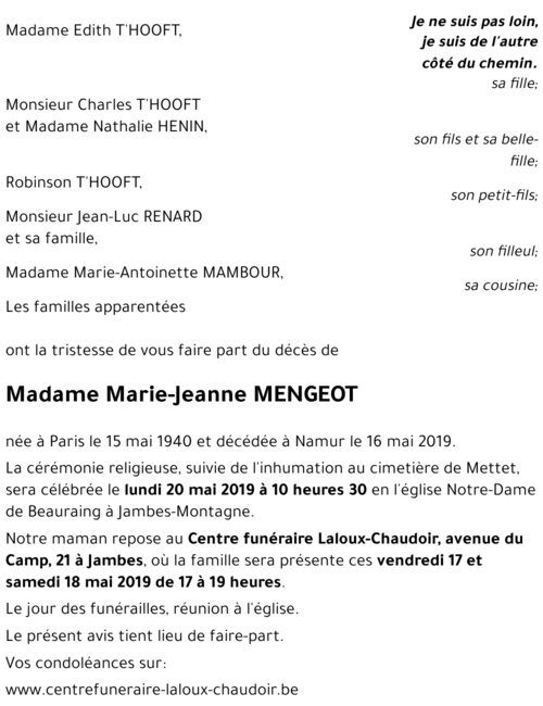 Marie-Jeanne MENGEOT