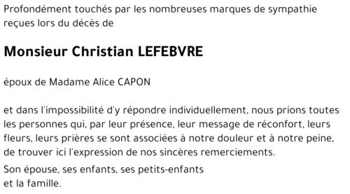 Christian LEFEBVRE