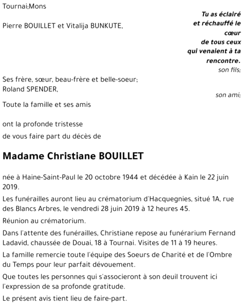 Christiane BOUILLET