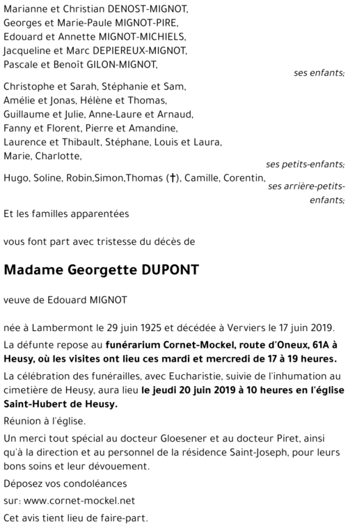 Georgette DUPONT