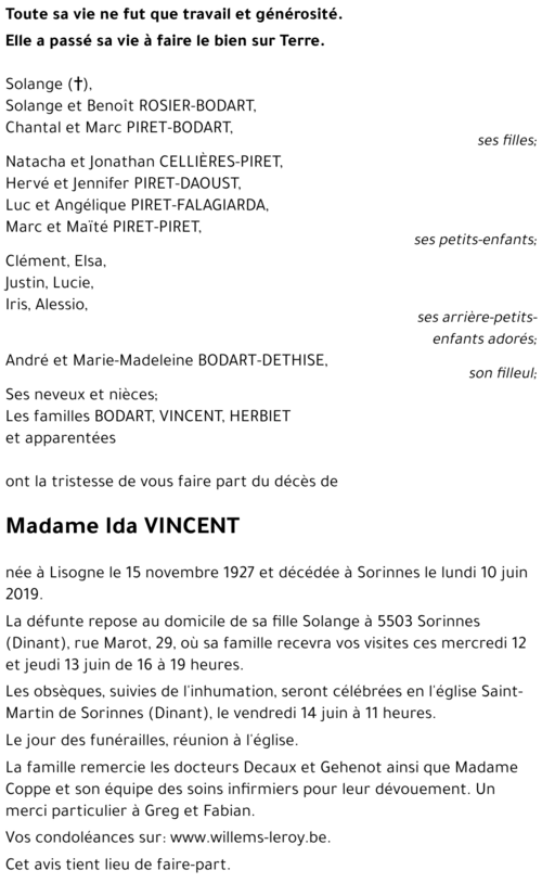 Ida VINCENT