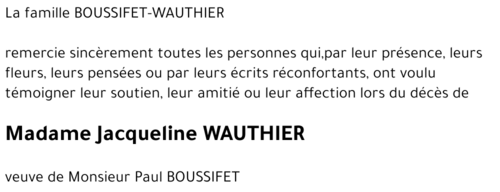 Jacqueline WAUTHIER