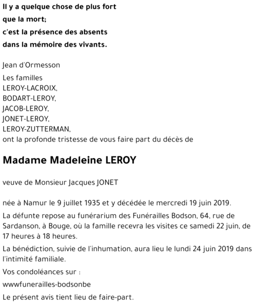 Madeleine LEROY