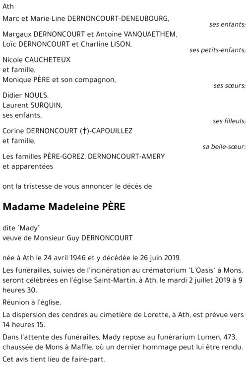 Madeleine PÈRE