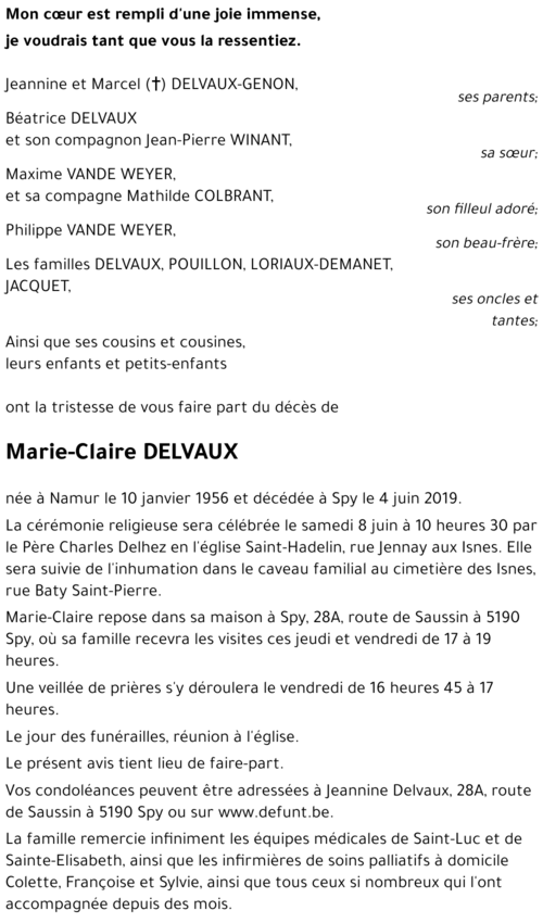 Marie-Claire DELVAUX