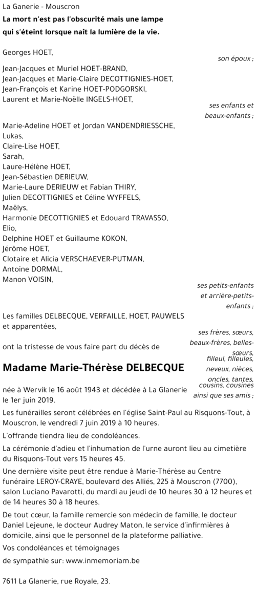 Marie-Thérèse DELBECQUE