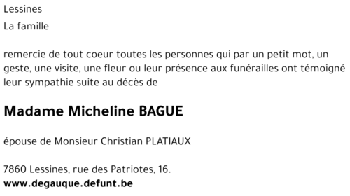 Micheline BAGUE