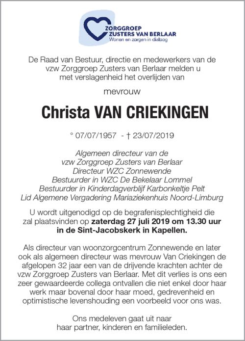 Christa Van Criekingen