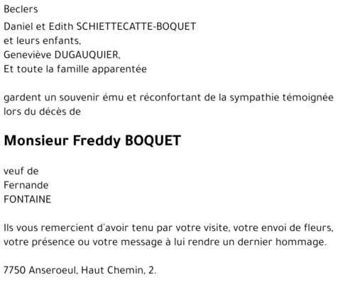 Freddy BOQUET