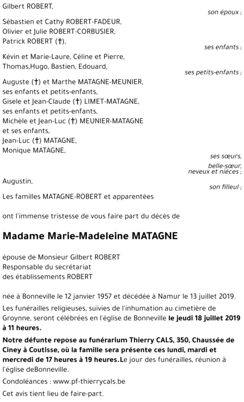 Marie-Madeleine MATAGNE