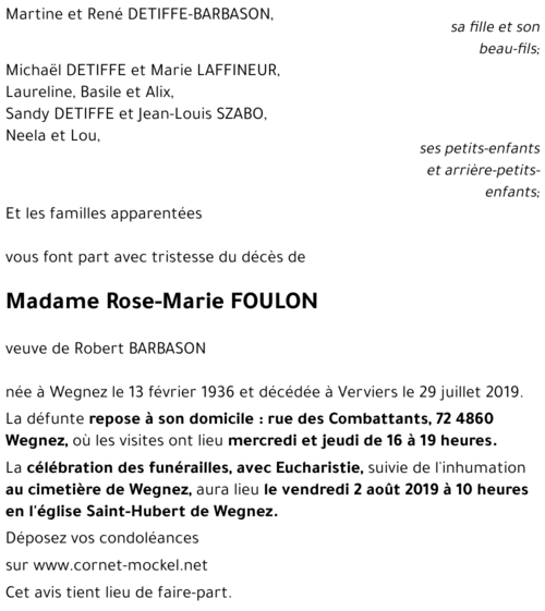 Marie-Rose FOULON