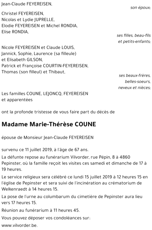 Marie-Thérèse COUNE